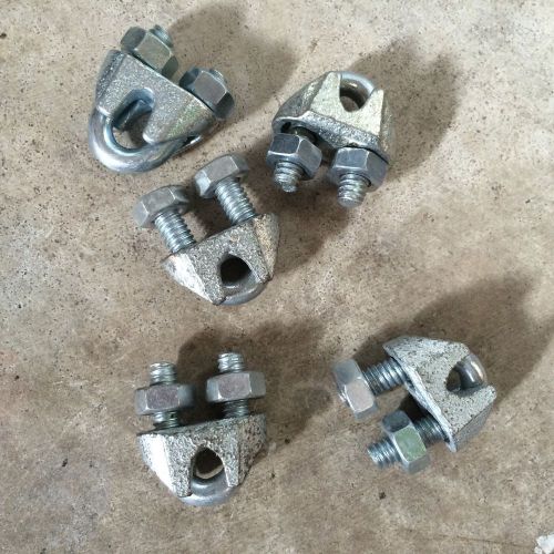 5/16 in  cable steel rope clamps   lot of 25  plus 4 1/4 in bonus 3 trimble loop for sale