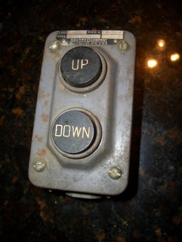 Vintage Square D  Up / Down Button Switch Class 9001 8-42  600 volts STEAMPUNK