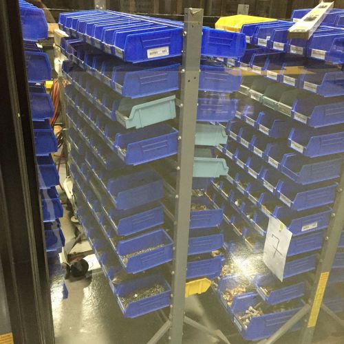 Mobile Bin Cart Storage Racks: 2000lb Capacity/Lot of 5