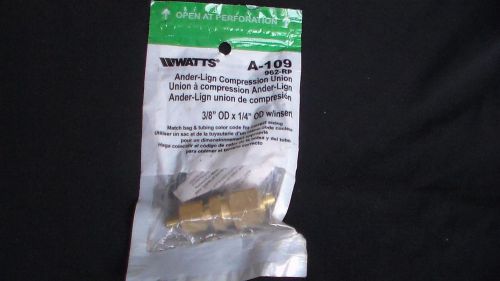 Watts ander-lign compression union 3/8&#034; od x 1/4&#034; od with insert for sale