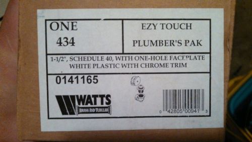 WATTS 434 EZY TOUCH PLUMBER&#039;S PAK 1-1/2&#034; FACEPLATE WITH CHROME TRIM SCH 40