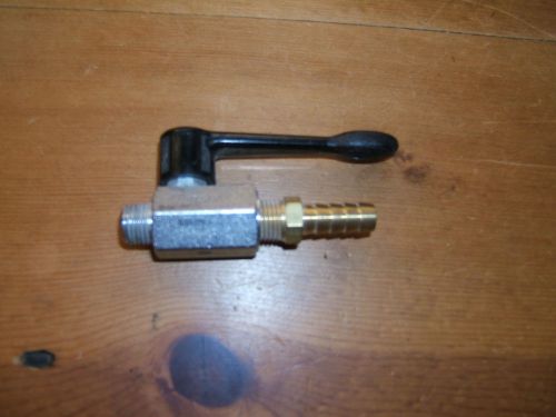 1/4&#034; chrome plated brass ball valve with 3/8&#034; brass hose barb attached for sale