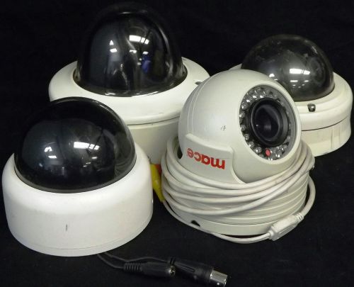 4x Assorted Color CCTV Dome Cameras | VDC-455V03-2 | ADCPWH2506TN | ZC-DT4039NHA