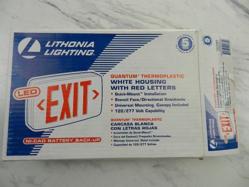 Lithonia model 142an5 120/277 volt quantum red led exit light 12&#034; x 8&#034; for sale