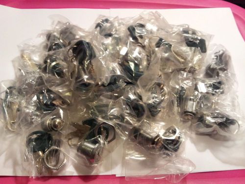 (30) alliance 5/8 cam locks for cabinets, drawers, mail box, etc.. 60 green keys for sale