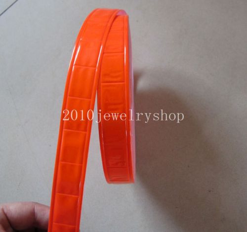 Gloss Pvc Orange Safety Reflective Tape Sew On Material Width: 25mm(1&#034;)
