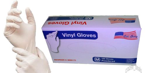 100 Count Vinyl Disposable Gloves Powder Free (Non Latex Nitrile Exam) Size: MED