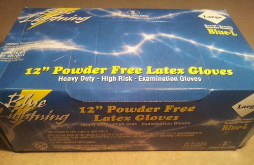BLue litening 15 Mil 12&#034;Latex Powder Free Gloves - Large...One Box/50 Gloves