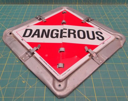 Metal Placard Flip Frame Safety Sign - 9 Different Signs in One *USED SURPLUS*