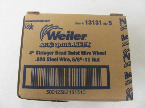 Weiler 13131 4&#034; stringer bead wire wheel, .020, 5/8&#034;-11 unc a.h. (stba-432) for sale