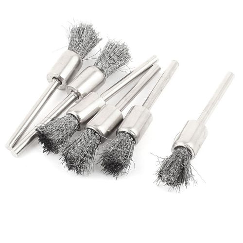 6 Pieces 1/8&#034; Mandrel Gray Wire Pen Polishing Brush for Dremel Rotary Tool