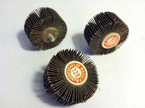 RANDOM ABRASIVES, #93633, 2 X 1 X 1/4-20, 120 GRIT MINI FLAP WHEEL