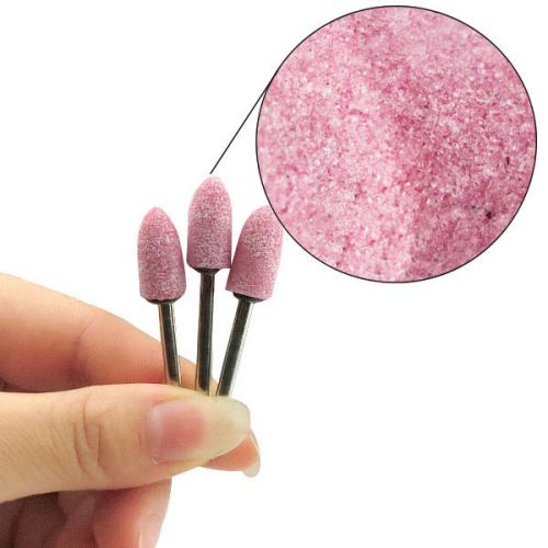 3pcs  pink 3x10mm cone stylefused alumina pa grinding wheel head for sale