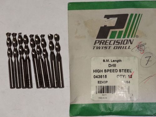9x ptd 15/64&#034; ez40p screw machine hss 135° precision parabolic twist drills usa for sale