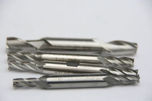 4 used double end mills 1x niagara 85622, 1x yg-1 11063 hss, 2x yg-1 13300 (m42) for sale