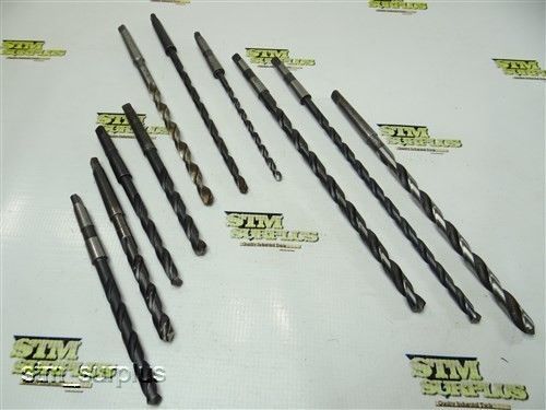 10 hss morse taper shank extra length and reg. twist drills 1/4&#034; to 7/16&#034; w/ 1mt for sale