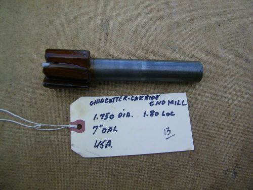 Ohio cutter - 6 flute spiral carbide -reamer- 1.75&#034;, usa for sale
