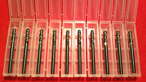 10 PCS 1/8&#034; 4 FLUTE BALLNOSE ENDMILL CARBIDE END MILLS MADE IN USA NEW