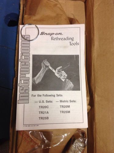 Snap On TR20C TR-20-C external Universal rethreading tool with cutters (a4)