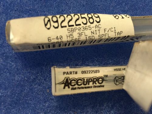 6-40 HSSE H3 3 FLUTE SP FL NIT TAP WHITE BAND ~ NEW ~ QTY. 3