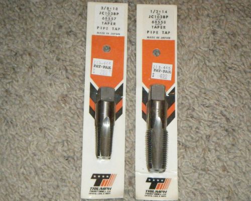 2 New TRL/MPH TAPER PIPE TAPS - 1/2x14 &amp; 3/8x18 - Made in Japan
