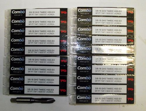 20pc 3/8-16 YG1 Combo Tap Spiral Point Taps for Multi-Purpose Coated