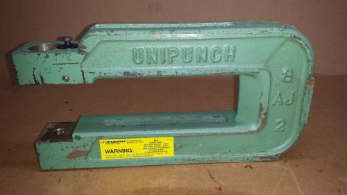 8 AJ 2 Unipunch OBI Press punch C Frame 8&#034; Throat Frame Only no Punch/Die
