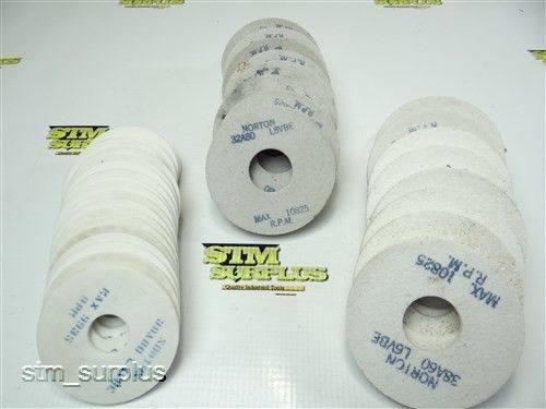 NEW!! LOT OF 38 NORTON GRINDING WHEELS 2-1/2&#034; TO 3&#034; WITH 3/4&#034; TO 1&#034; BORE