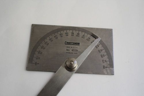 VINTAGE Sears CRAFTSMAN 4029 ADJUSTABLE PROTRACTOR TOOL STAINLESS MADE USA