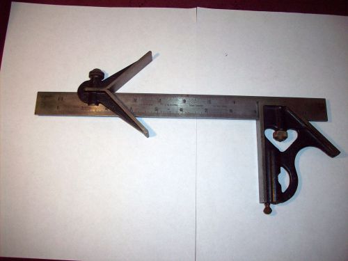 1 - Union Tool Co. Tempered No. 4 12&#034; Rule w/ Centering &amp; Square Head