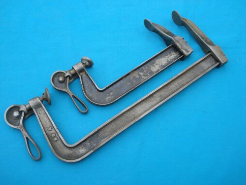 2 VINTAGE FLAT BAR CLAMPS E.C.STEARNS &amp; Co. No. 2 &amp; ONE UNKNOWN BRAND No 4