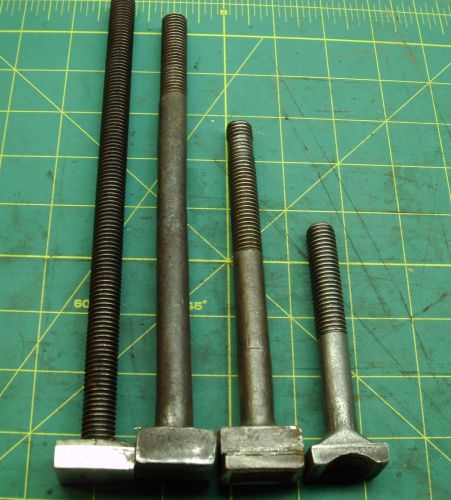 T-slot bolts 1/2-13 9-3/8&#034;, 8-3/4&#034;, 6-1/4&#034; 4-1/8&#034; (lot of 4) #9084 for sale