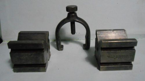 Vintage l s starrett no. 271 v-blocks pair with 1 clamp for sale