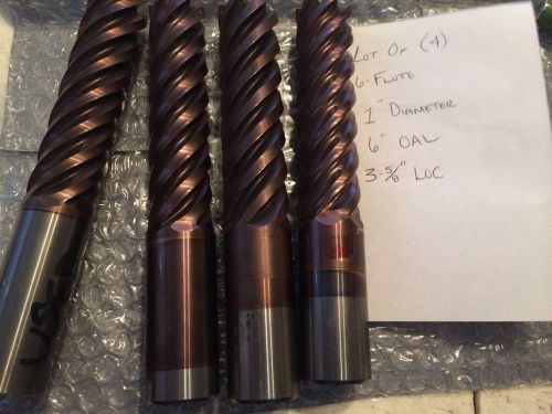 Lot of (4) 1&#034; x 3-5/8&#034;(LOC) x 6&#034; (OAL) Used Carbide End Mills