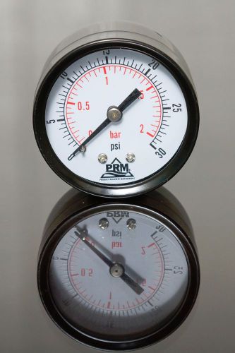 0-30 psi prm pressure gauge 2 inch steel case with brass 1/4&#034; npt back mount nib for sale