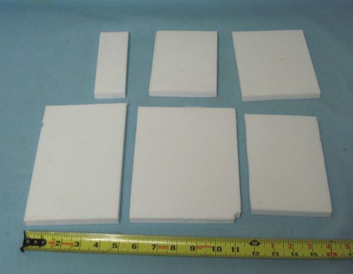 Lot of 6: white teflon ptfe rectangular plates 1/2&#034; thick plastic wholesale for sale