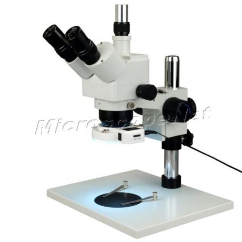 OMAX Stereo Microscope Trinocular Zoom 5X-80X+0.5X Barlow Lens+54 LED Ring Light