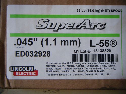 Lincoln superarc l-56 copper coated mig wire 0.045 .045 1.1mm ed032928 33 lbs for sale