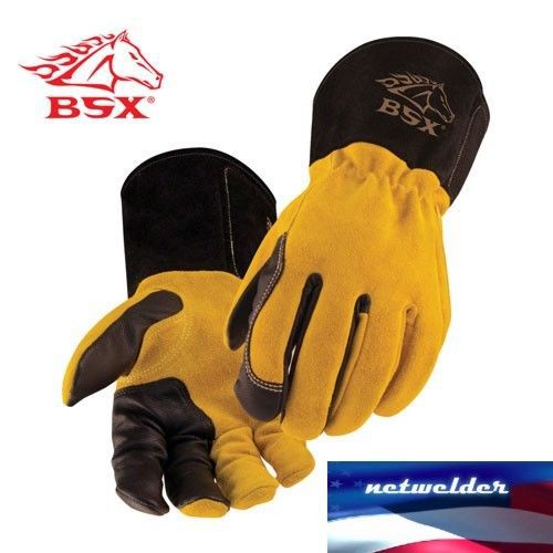 BSX Premium 3 Kidskin Finger Cowhide Back TIG Welding Gloves - BT88  SMALL