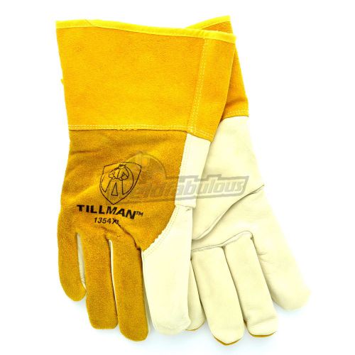 Tillman 1354XL 4&#034;CuffGrain/Split Cowhide Mig Gloves w/Kevlar Sock Lining, X-Lrg