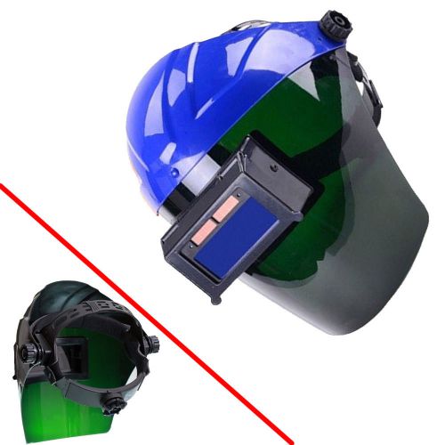 Pro Solar Auto Darkening Len Welding Helmet Semi-open Face Shield Mask Blue