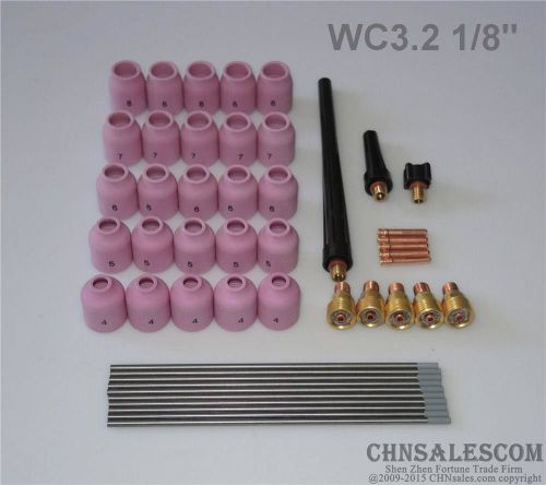 48 pcs tig welding kit gas lens for tig welding torch wp-9 wp-20 wp-25 wc 1/8&#034; for sale
