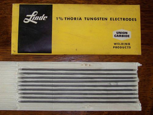 LINDE (Pack of 9) 1% Thoria Tungsten Electrodes 3/32&#034; Diameter 7&#034; Length 84724