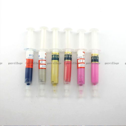 6pcs 5 gram diamond polishing lapping paste pastes syringes compound set 0.5 - 5 for sale