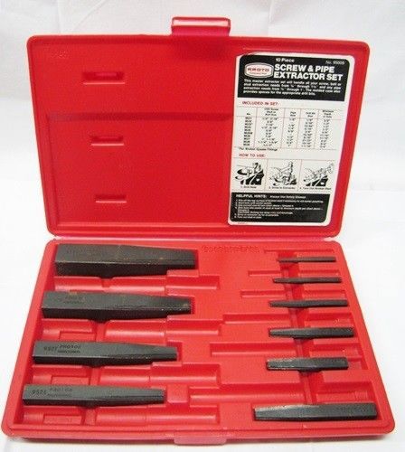 Proto tools screw &amp; pipe extractor set 9500b 10 pc for sale