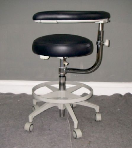 Marus Dental Assistant BLACK Assistant&#039;s Stool RAVEN WING Ultraleather Chair