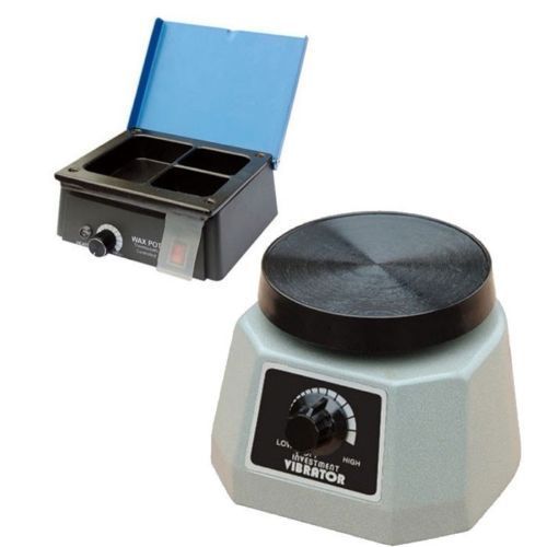 1pc dental lab vibrator oscillator shaker round + 1pc 3-well wax pot heater for sale