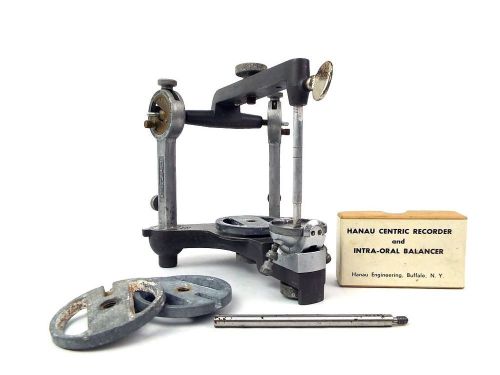 Hanau h2 dental occlusion articulator w/ 3 mounting plates &amp; extra incisal pin for sale