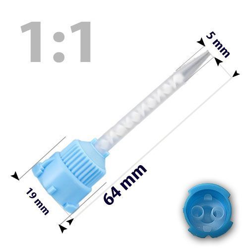 200 pcs Blue mixing Tips,  Dental Impression gun, 1:1, for Structur