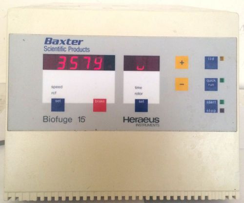 Heraeus Baxter Scientific Biofuge 15 Model 3604 Centrifuge &amp; 3473 24 Place Rotor
